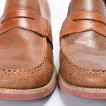COLE HAAN 9.5 brown leather NIKE AIR penny loafer moc toe slip on shoe C10576