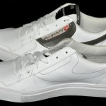 $175 NEW Diesel White Leather Gray Patent Lace Up Sneakers Men’s US 8.5