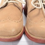 COLE HAAN 9 beige suede LUNARGRAND wingtip brogue oxford red sole shoe C10238