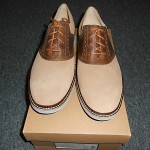New Cole Haan Air Franklin Saddle Oxford Milkshake Suede Size 9-1/2M