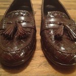 Men’s Cole Haan Bragano Woven Brown Leather Shoes sz 9 1/2 Medium