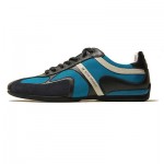 $225 Hugo Boss ORANGE Label Lace-up Sneakers Navy Aqua Mens 8 41 Trainers 7.5
