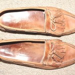 MENS COLE HAAN TAN LEATHER TASSEL LOAFERS, SIZE 11 M, LEATHER SOLES, $249