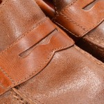 COLE HAAN 9.5 brown leather NIKE AIR penny loafer moc toe slip on shoe C10576