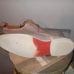 HUGO BOSS CAMEL LEATHER PERFORATED HOLES WASHED LACE UP LOAFER SHOES 41