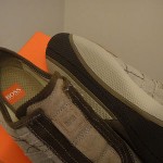 HUGO BOSS Orange Label QUIM Open Brown Linen Suede Shoe NIB 10 $225