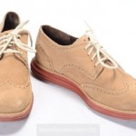 COLE HAAN 9 beige suede LUNARGRAND wingtip brogue oxford red sole shoe C10238