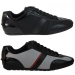 Hugo Boss Mens Takio Silver or Black Lace-Up Casual Fashion Sneakers Shoes Kicks