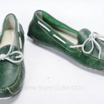 COLE HAAN 9.5 green leather DRIVING MOCCASIN moc toe loafer driver shoe C10666