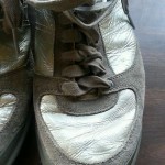 Diesel Deep Gray Grey Suede Vinyl Hi-Top Sneakers US 10.5 10 1/2