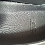 Hugo Boss ~ Neiman Marcus ~ Black with Metal Embossed Buckle Leather Size 7 1/2