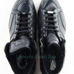 HUGO BOSS BLACK LABEL WEDDIO BLACK SHOES FUR BOOTS 100% LEATHER NEW SZ 10 43