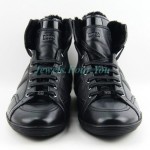 HUGO BOSS BLACK LABEL WEDDIO BLACK SHOES FUR BOOTS 100% LEATHER NEW SZ 10 43