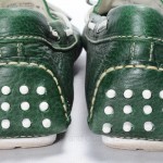 COLE HAAN 9.5 green leather DRIVING MOCCASIN moc toe loafer driver shoe C10666