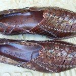 COLE HAAN RESORT MEN BROWN LEATHER WOVEN SHOES SIZE 9 MEDIUM MADE BRAZIL
