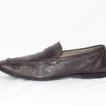 Hugo Boss Mens Dark Gray Leather Loafer Shoes Sz. 8 *Made In Italy*
