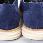 COLE HAAN 9 blue suede LUNARGRAND wingtip brogue oxford white sole shoe C10227