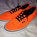 Rare VANS Neon Flourescent Orange Shoes Authentic Mens size 7.5 Womens size 9