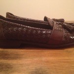 Men’s Cole Haan Bragano Woven Brown Leather Shoes sz 9 1/2 Medium