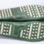 COLE HAAN 9.5 green leather DRIVING MOCCASIN moc toe loafer driver shoe C10666