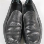 BOSS HUGO BOSS Men’s Black Textured Leather Round Toe Loafers Slip Ons Sz 10