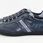 HUGO BOSS BLACK LABEL WEBIO BLUE SHOES SNEAKERS 100% LEATHER NEW SZ 10 43