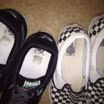 Lot Of 2 Vans Slip on shoes size 13 Black & White & Black & Gray