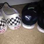 Lot Of 2 Vans Slip on shoes size 13 Black & White & Black & Gray