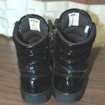 DIESEL MEN’S BLACK HIGH TOP FAUX PATENT LEATHER ZIP ATHLETIC FASHION SHOES~10