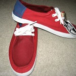 VANS SKATEBOARDING MENS RATA VULC TRI-TONE RED & BLUE SHOES SIZE 9 FREE SHIP NR