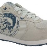 New $95 DIESEL A-Head Men  Shoes Size US 12  EU 45  Vaporous Grey / White