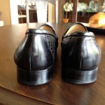 COLE HAAN  Black Woven Leather Slipons/ Penny Loafers  Men’s Shoes