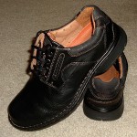 CLARKS UNstructured  Black Leather  mens Shoes/Oxfords  9 M  CLEAN-MINT (no box)