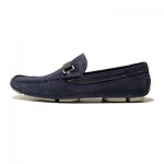 $245 HUGO BOSS Navy Blue Drivers Loafers Shoes 12 45 Mens Casual Moccasins 45.5