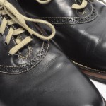 COLE HAAN 10 black leather CLASSIC plain toe lace perforated oxford shoe $250