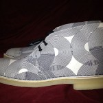 mens clarks originals desert boot white leather vinyl record print size 9m