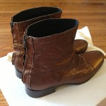 MEN’S USED DIESEL GUENO BRONZE METALLIC LEATHER ANKLE BOOT SHOE, SZ 10 (44 EU)