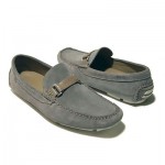 $245 HUGO BOSS Grey Drivers Loafers Shoes 10 43 Mens Casual Moccasins 10.5 43.5
