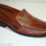 COLE HAAN SZ 10 M BROWN LEATHER SLIP ON MOCS LOAFER SHOE