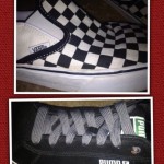 Lot Of 2 Vans Slip on shoes size 13 Black & White & Black & Gray