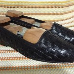 ★★AWESOME★★ BRAGANO COLE HAAN MEN SHOES SZ 10 M BLACK WOVEN LEATHER LOAFERS