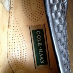 COLE HAAN  Black Woven Leather Slipons/ Penny Loafers  Men’s Shoes