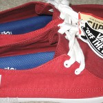VANS SKATEBOARDING MENS RATA VULC TRI-TONE RED & BLUE SHOES SIZE 9 FREE SHIP NR