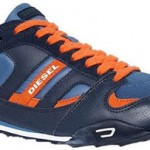 New $95 DIESEL Gunner  Men  Shoes Size US 12  EU 45  Navy / Orange