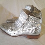 MEN’S DIESEL “SUBMARINE” SILVER LEATHER ANKLE BOOT SZ 10.5 +BOX/BAG RETAIL $600