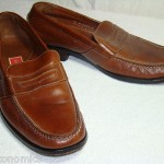 COLE HAAN SZ 10 M BROWN LEATHER SLIP ON MOCS LOAFER SHOE