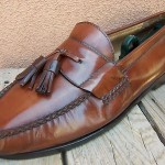 Cole Haan Mens Dress Shoe Sz Size 11D Brown Leather Casual Slip On Tassel Loafer