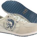 New $95 DIESEL A-Head Men  Shoes Size US 12  EU 45  Vaporous Grey / White