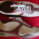 Cole Haan Nike Air oxfords 10.5 M brown tan leather VGC breathing holes