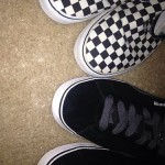 Lot Of 2 Vans Slip on shoes size 13 Black & White & Black & Gray